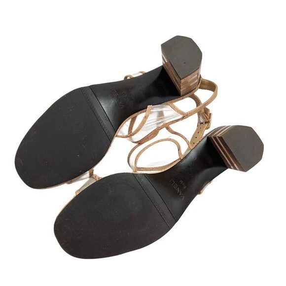 Vaneli PU 透明软木粗跟女式棕褐色米色凉鞋 8.5 — 第 4/4 张图片