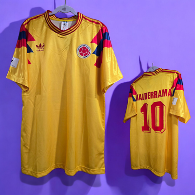 COLOMBIA HOME World Cup 90 - JERSEY RETRO- VALDERRAMA 10 - Large