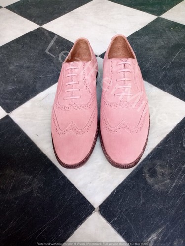 New Handmade Men's Dress Shoes Pink 
