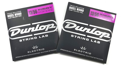 Dunlop Guitar Strings 2 Sets Electric Nickel Extra Heavy 13-56 Dunlop String Lab