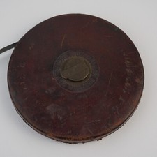 Altes Maßband Rollmaßband im Leder  antik Vintage Sammler Werkzeug Deko