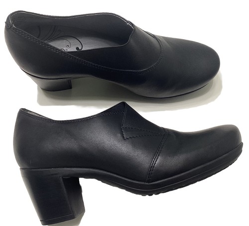 * ABEO Portola Größe 7 M hochhackige Schuhe Leder runde Spitze Bio-System schwarz gebraucht, in einwandfreiem Zustand