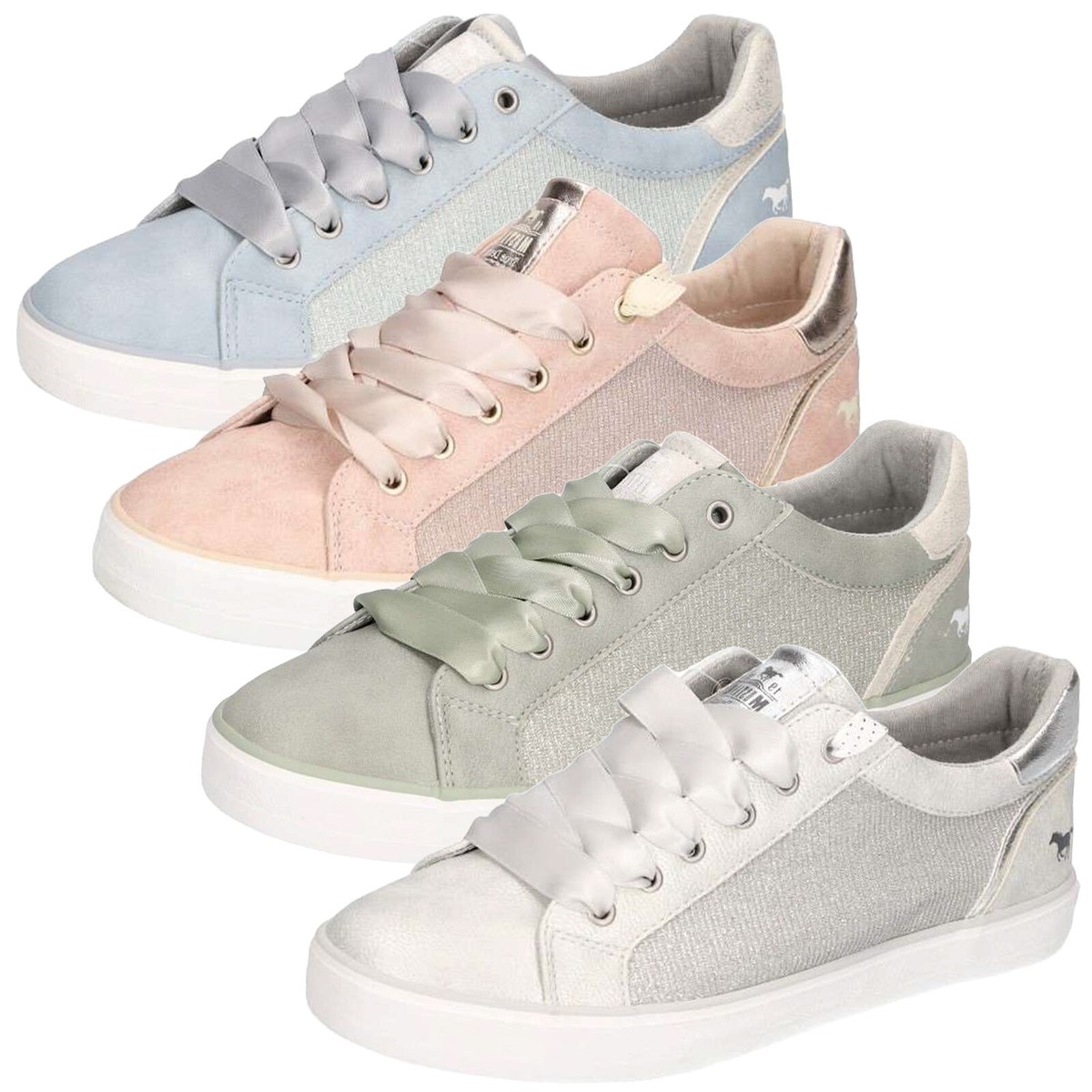 Mustang Damen Sneaker Schnürschuh Glitzer Metallic 1267-313