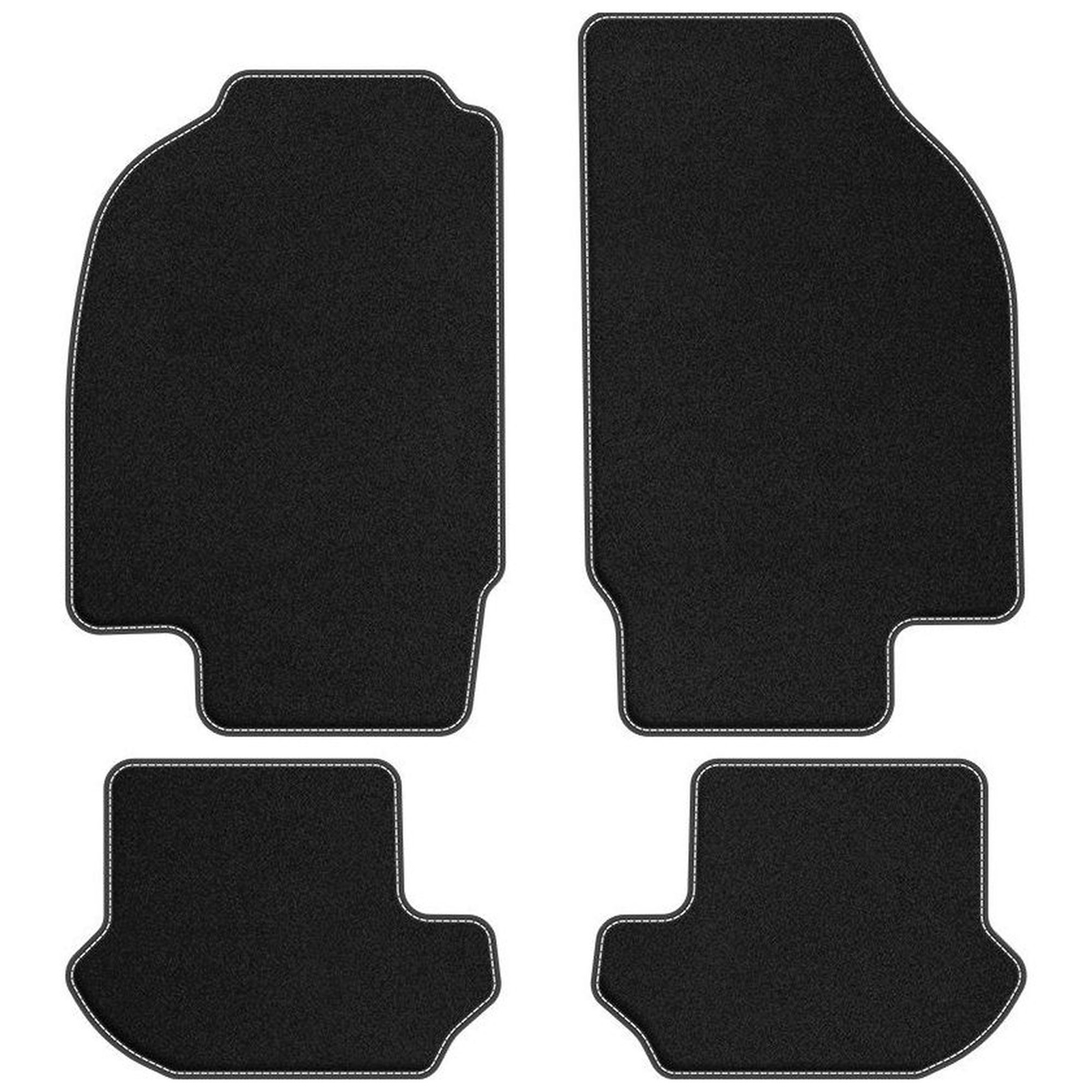 Tapis Ford Ka I blanc en velours de qualité supérieure finition mate FO17-1