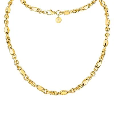 Halskette vergoldet Gold 24 Karat Messing Kette Damen Herren WASSERFEST K6137DS - Bild 1 von 4