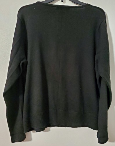 Nine & CO Beautiful Embroidered Floral Black Sweater Cardigan XL - Picture 7 of 7