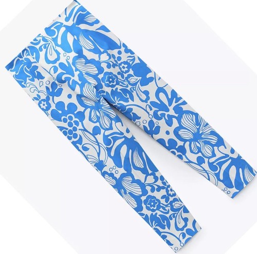 ZARA NUEVO PANTALÓN MUJER TALLE ALTO ESTAMPADO FLORAL AZUL CRUDO Talla 8 2826/231 - Imagen 3 de 3