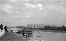 Negativ-Altrhein-Darmstadt-Faltboot-Kanu-Paddelboot-Steg-1930er Jahre-1930s-1