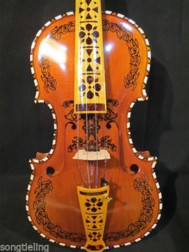 hand made solid woo Norwegian hardanger fiddle 4/4 violin 4*4 strings #10263 - Picture 2 of 10