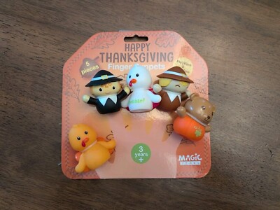 Happy Thanksgiving 5 Piece Finger Puppets Magic Years 3+ 
