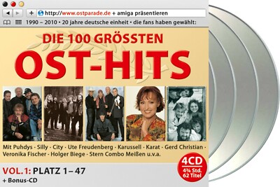 Various Artists ''Die Ultimative Ostparade-Top 100 vol.1'' 4CD-Set NEU DDR Amiga