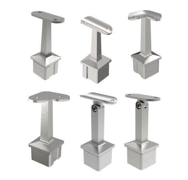 Acero Soporte Barandilla con Articulación 40 x 2,0mm Poste Tubo Cuadrado