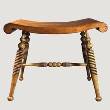 Antique Edwardian Mahogany Duet Piano Stool / Window Bench — listing 3