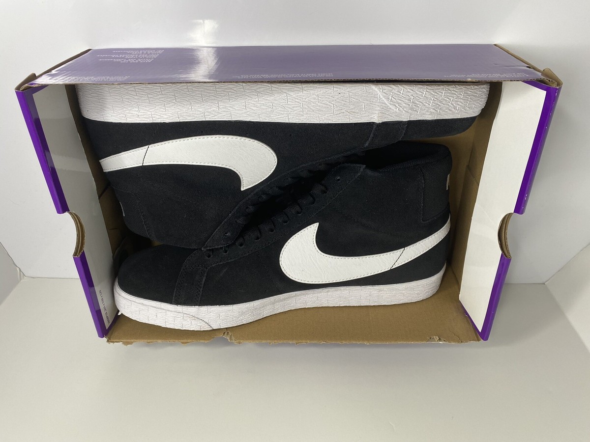 NIKE SB ZOOM BLAZER MID SUEDE BLACK WHITE 864349 002 sz 14 | eBay