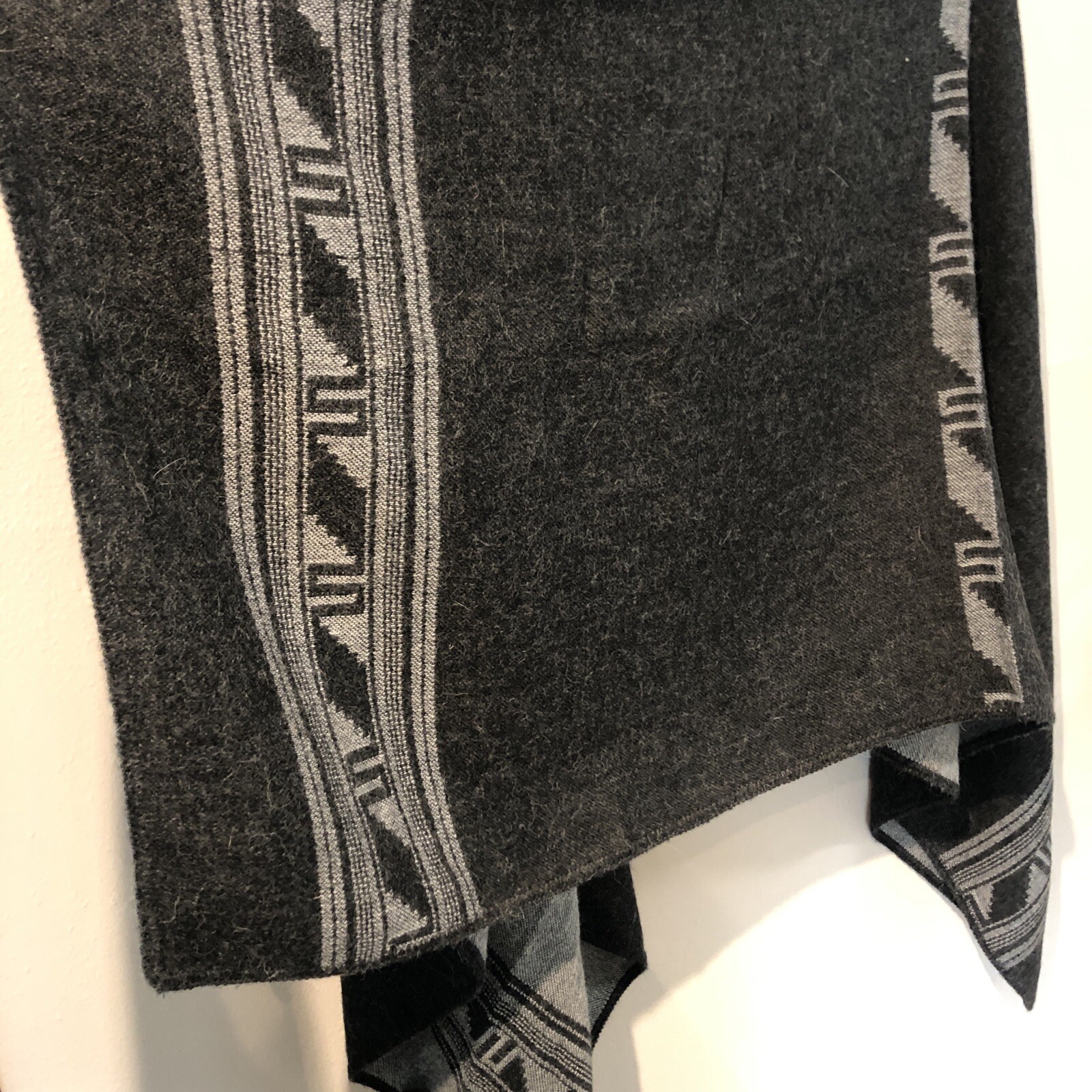 NOVICA Peruvian wrap poncho - black & gray - acrylic & alpaca | eBay