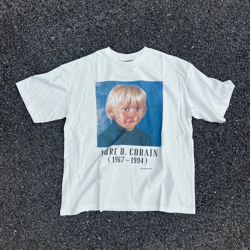 Mens Kurt Cobain Nirvana Baby Memorial Band Tee Graphic T Mens Kurt Cobain Nirvana Baby Memorial Band Tee Graphic T