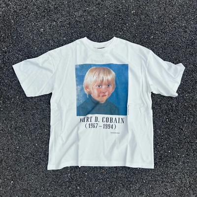 Mens Kurt Cobain Nirvana Baby Memorial Band Tee Graphic T Mens Kurt Cobain Nirvana Baby Memorial Band Tee Graphic T