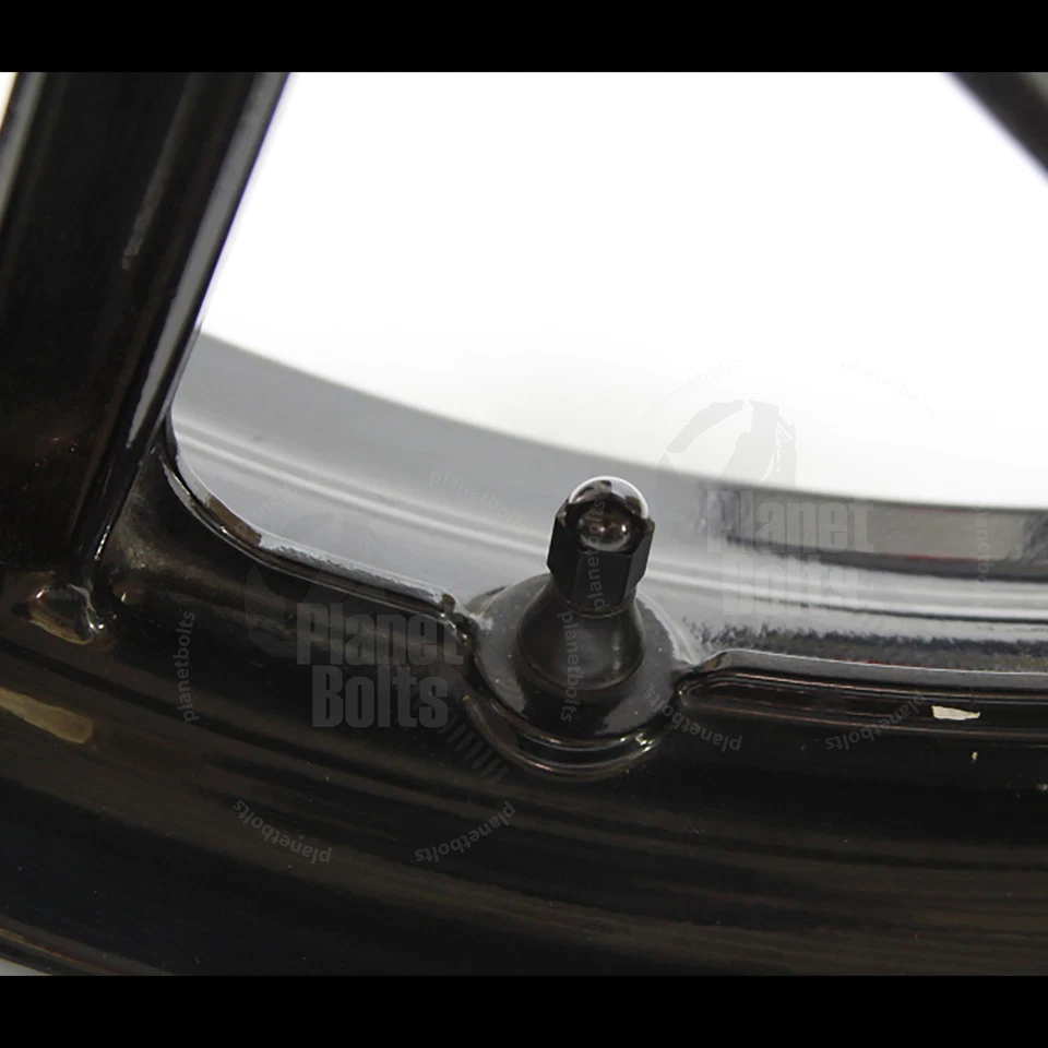 Cubierta de tapa de válvula negra 2x neumático GSXR 600 750 Ninja R1 R6 tapa hexagonal CNC aluminio Foto 3 de 3