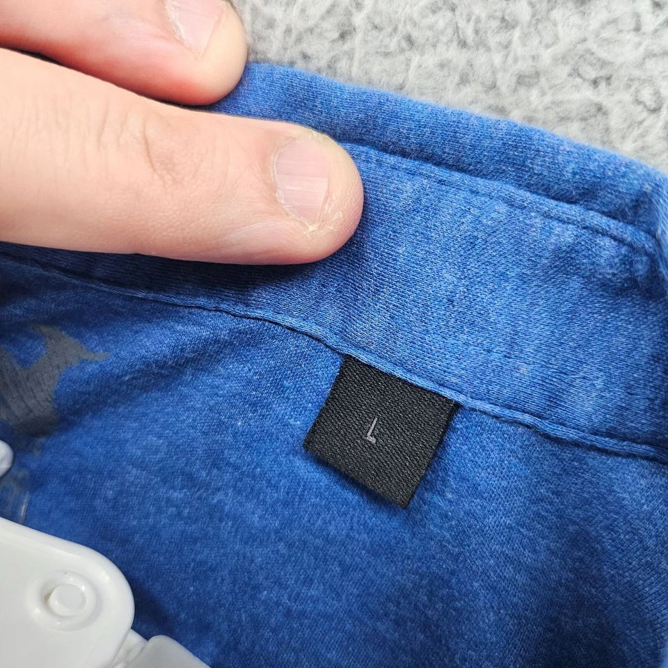 Camisa polo masculina Raffi grande azul algodão macio trabalho casual golfe rúgbi tamanho G - Imagem 3 de 4