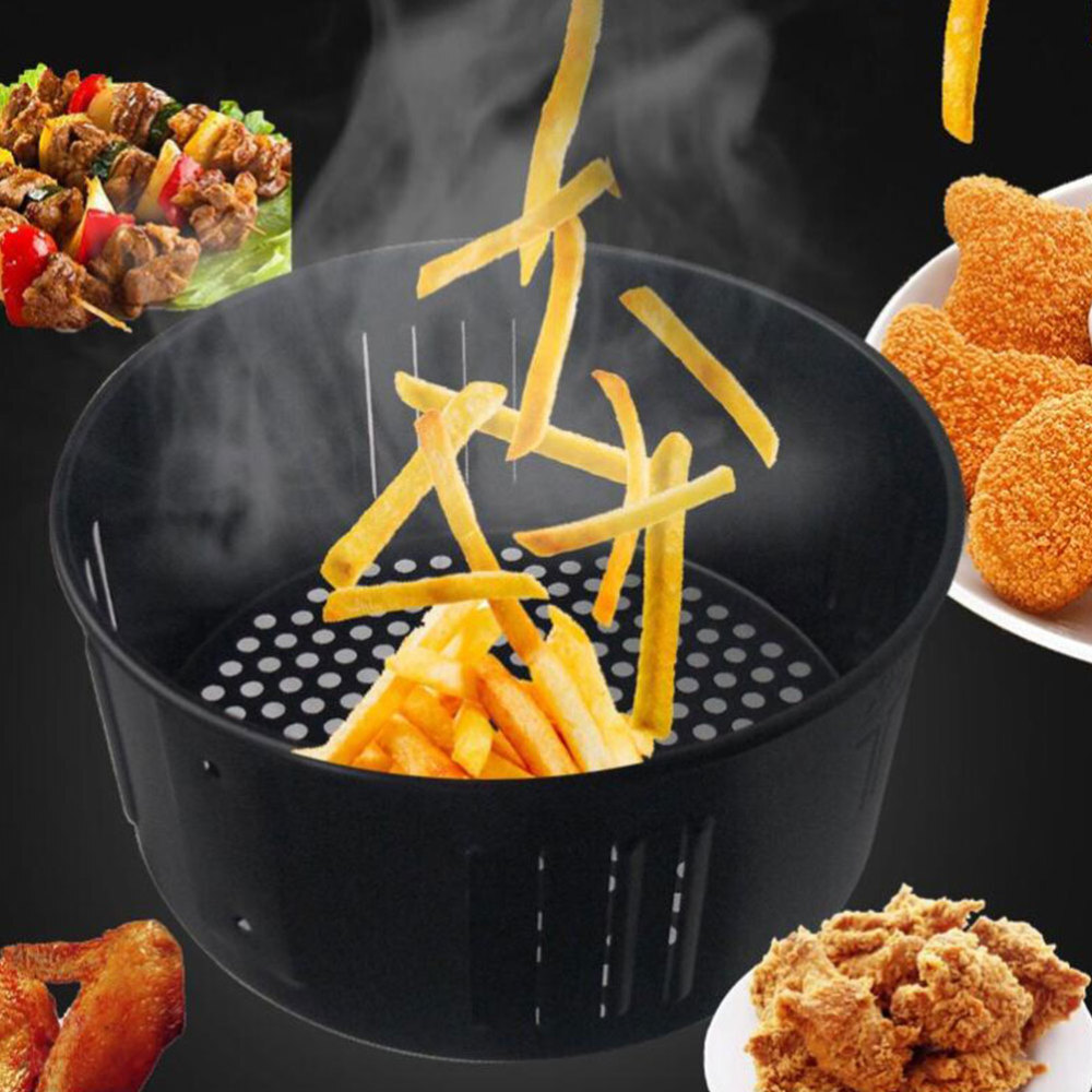 Round Air Fryer Basket Replacement Parts for Small Oven Fryers and Turkey Models