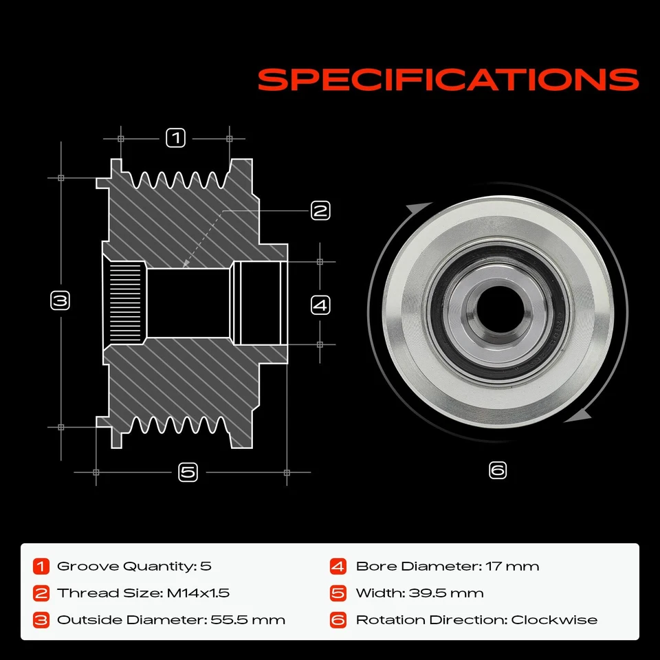 Embrague rueda libre alternador para Volvo C70 2006 S40 2004 2005 2006 V50 2005-2006 Foto 2 de 4