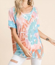Bibi Mint Tie Dye Top Pink