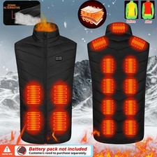 Woman Men 15 Areas Electric Heated Vest USB Heating Pad Jacket Cloth Winter US
