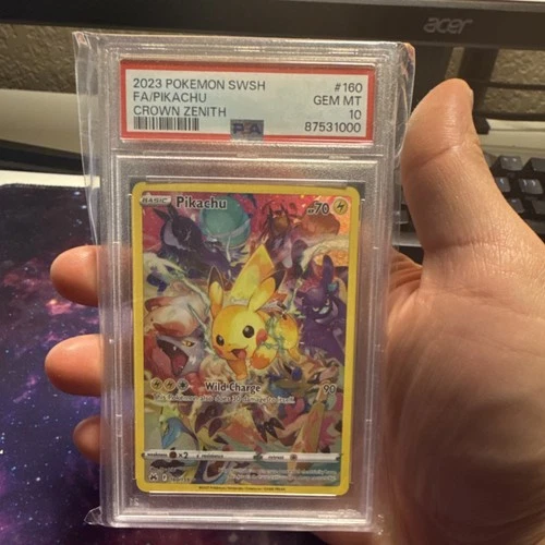 PSA 10 Pikachu Pokémon TCG Crown Zenith Secret Rare Full Art Holo 160/159 2023