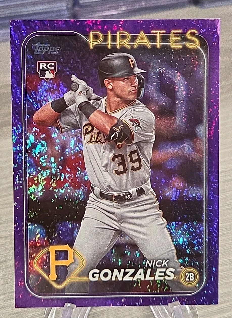 Nick Gonzales 2024 Topps Series 1 Purple Foil /799 Rookie #168 Pirates RC