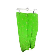 Lilly Pulitzer Pants Womens 6 Palm Tree Print Cropped Pink Green Hook Eye Capri