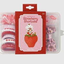 Strawberry Shortcake Hair Set 194pc Bow Elastics Clips Case WildBrain SS695 NEW