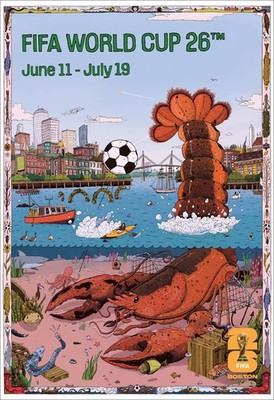 FIFA World Cup 2026 OFFICIAL 24x36 POSTER - Host City BOSTON, NEW ENGLAND, USA