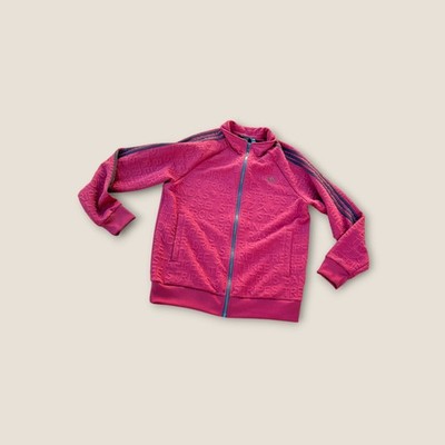 Adidas Men's L Full Zip Activewear Track Jacket Maroon Embossed ''Three