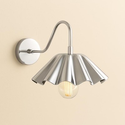 Silver Wall Sconce Light   Modern Brass Industrial Lamp, Handmade Art Deco Fixtu