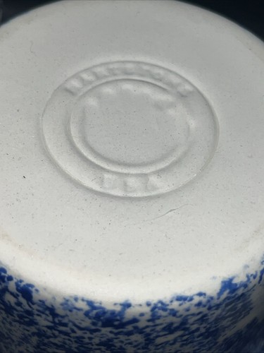 Hartstone USA Pottery Sponge Glaze Star Mugs (2 ) Patriotic Americana Blue White - Picture 10 of 12