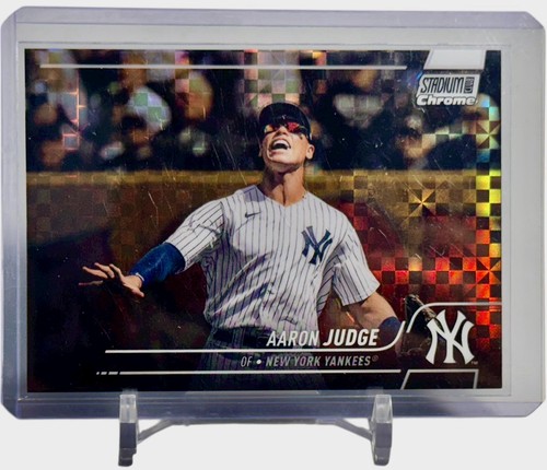 2022 Stadium Club Chrome Aaron Judge X Fractor Insert Card #161 Yankees W/Top - Picture 1 of 5