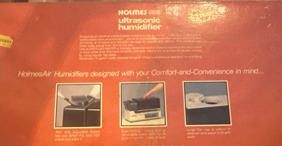 HOLMES-AIR WHISPER QUIET 1.4GAL ULTRASONIC LARGE ROOM HUMIDIFIER & HUMIDISTAT - Image 2 of 4