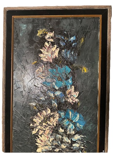Öl Leinwand Gemälde Original Vintage Rahmen 15x30 Mystery unsigniert Canoga Park CA - Bild 5 von 9