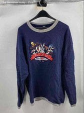 Vtg Warner Bros. Studio Mens Blue Looney Tunes Crew Neck Pullover Sweatshirt 2XL