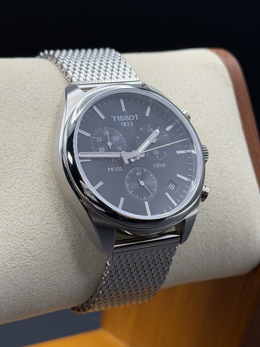 TISSOT PR 100 STAINLESS STEEL CHRONOGRAPH MEN'S WATCH T101.417.11