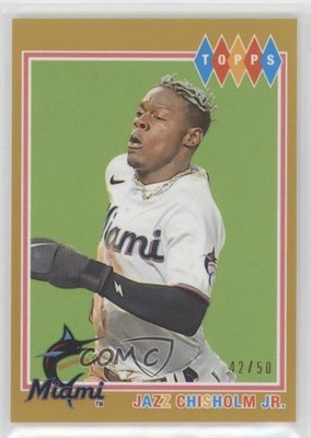 2022 Topps Brooklyn Collection Gold 42/50 Jazz Chisholm Jr #45 1c7