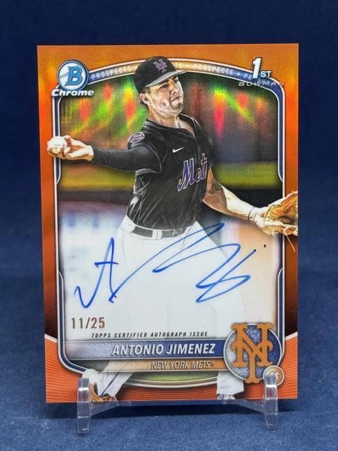 Antonio Jimenez 2025 Bowman Draft #CPA-AJ #/25 Chrome Auto Orange Refractor