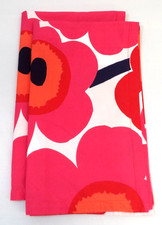 Marimekko Red Pink White Unikko Pair King Pillow Shams Case Poppies 100 Cotton