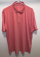 Johnnie O Polo Shirt Mens XL Pink Short Sleeve Logo Golf Wicking Performance NEW
