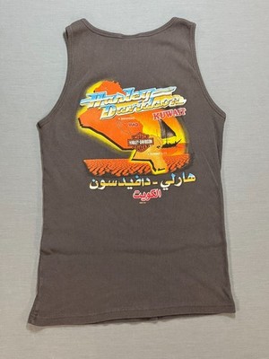 Harley-Davidson Kuwait Iraq Baghdad 2004 Tank Top Mens M Arabic Graphic