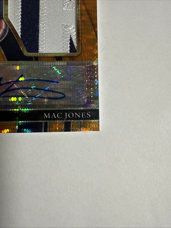 2021-22 Panini Select Tie-Dye Rookie Patch Auto /25 - Mac Jones Patriots - Image 4 of 4