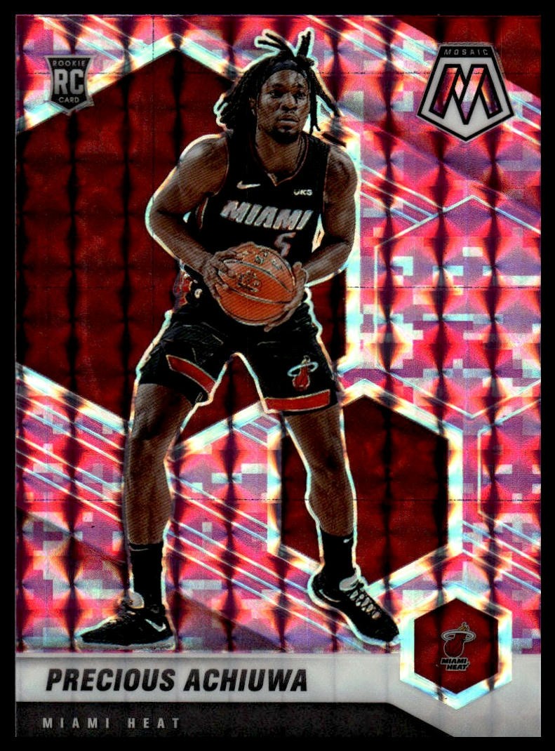 2020-21 Panini Mosaic Precious Achiuwa #215 Mosaic Camo Pink