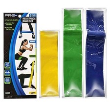 Pro Strength 3 Pack Resistance Band Set: Light, Medium  Heavy Color Coded