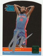 Greg Monroe Signed 2010-11 Panini Donruss Emerald Die-Cut Card Auto Pistons COA