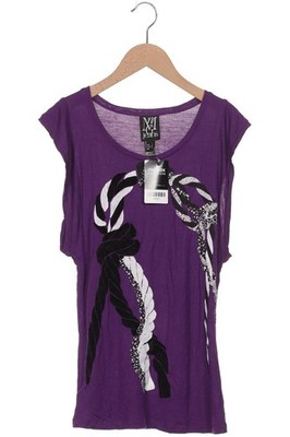 MANGO T-Shirt Damen Shirt Kurzärmliges Oberteil Gr. S Lila #vbzrg7r